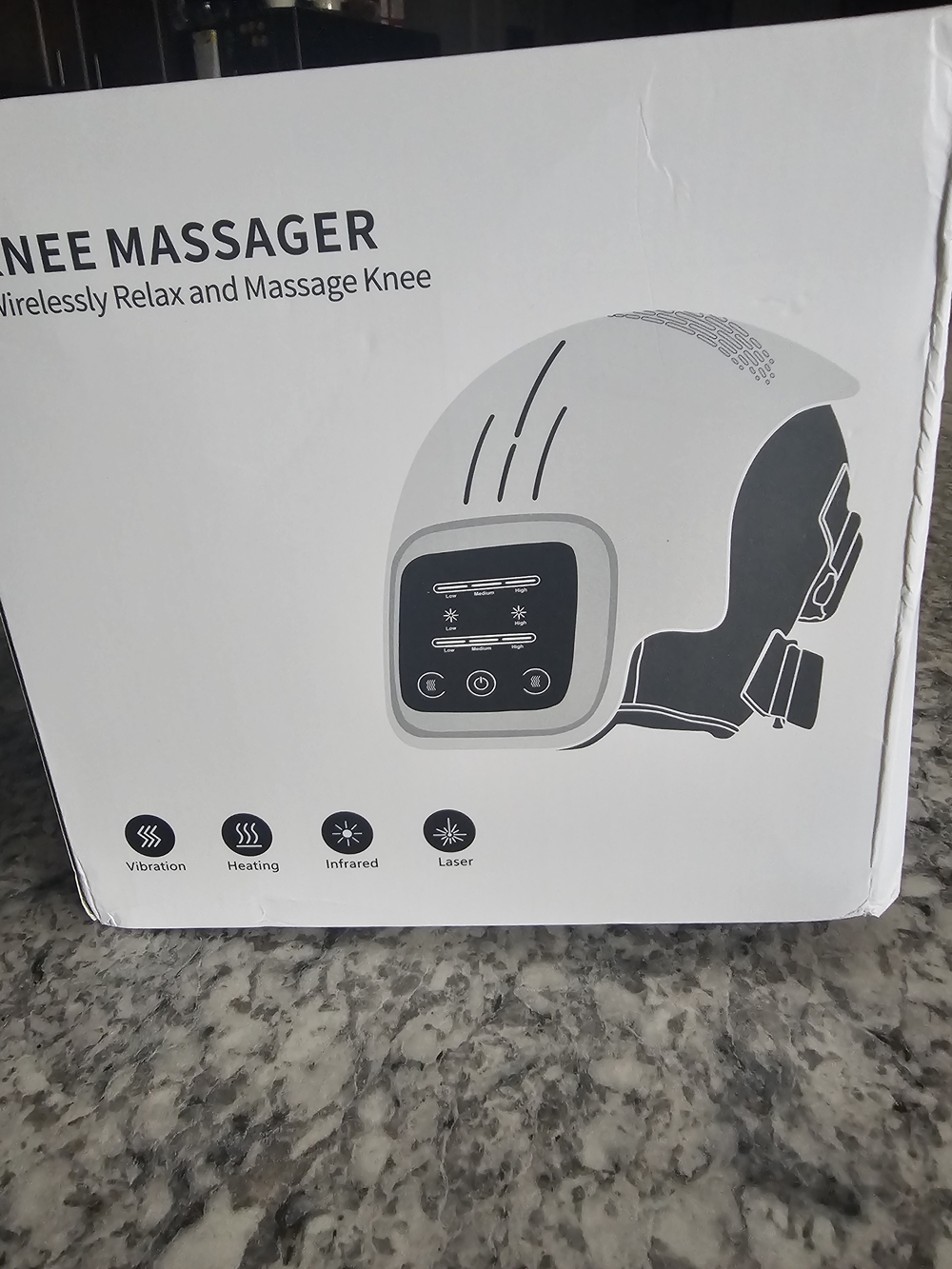 Wireless Knee Massager with Heating and Vibration - White